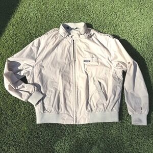 Members Only Jacket Mens XL Beige Bomber Harrington Style Zip Up Outerwear